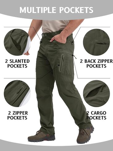 TACVASEN Men's Tactical Pants, Water Resistant 8 Pockets Cargo Hiking Pants, Lightweight Work Pants for Men Construction in Saudi Arabia
