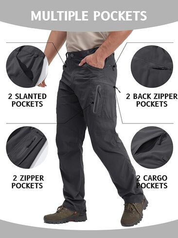 TACVASEN Men's Tactical Pants, Water Resistant 8 Pockets Cargo Hiking Pants, Lightweight Work Pants for Men Construction in Saudi Arabia