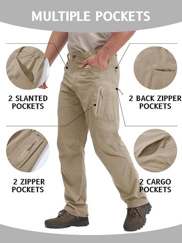 TACVASEN Men's Tactical Pants, Water Resistant 8 Pockets Cargo Hiking Pants, Lightweight Work Pants for Men Construction in Saudi Arabia