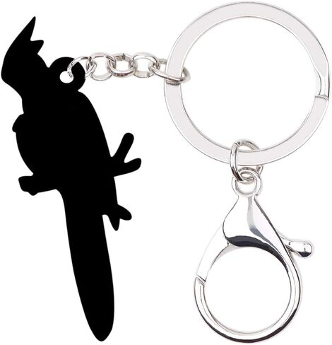 WEVENI Acrylic Cockatiel Parrot Keychain White Bird Keyring Cute Jewelry Charms For Women Girls in Kuwait