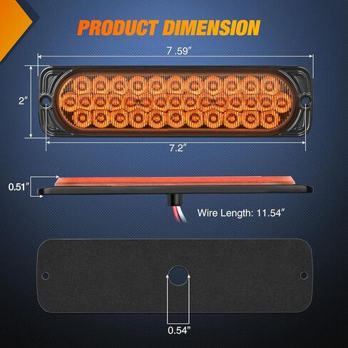 Nilight 7.5 بوصة الألومنيوم الإسكان الذيل ضوء 2 قطعة 36LED الأحمر تشغيل الفرامل بدوره إشارات علامة ضوء سطح جبل IP67 مقاوم للماء ل 10-30 فولت RV مقطورة تخييم شاحنة حافلة قارب in Saudi Arabia