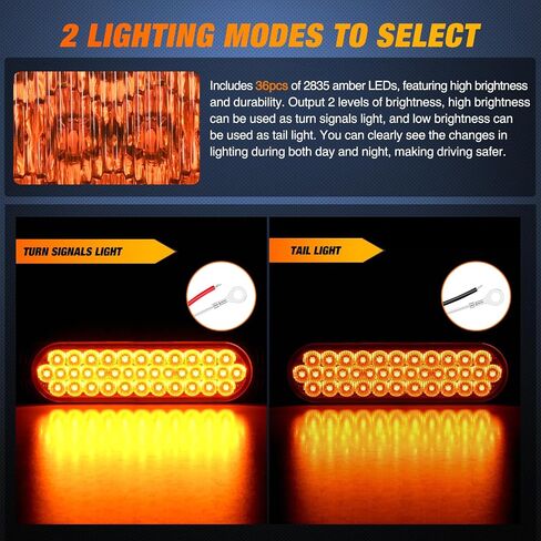 Nilight 7.5 بوصة الألومنيوم الإسكان الذيل ضوء 2 قطعة 36LED الأحمر تشغيل الفرامل بدوره إشارات علامة ضوء سطح جبل IP67 مقاوم للماء ل 10-30 فولت RV مقطورة تخييم شاحنة حافلة قارب in Saudi Arabia