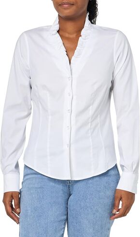 Brooks Brothers Women's Long Sleeve Non-Iron Stretch Ruffle Neck Blouse in Kuwait