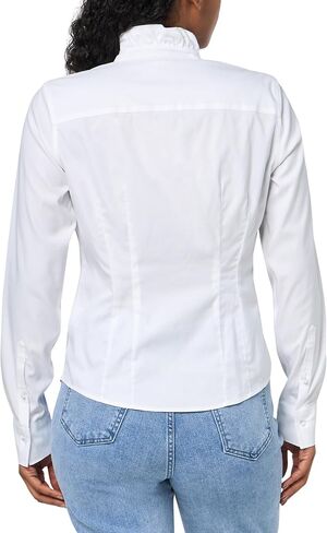 Brooks Brothers Women's Long Sleeve Non-Iron Stretch Ruffle Neck Blouse in Kuwait