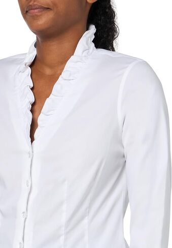 Brooks Brothers Women's Long Sleeve Non-Iron Stretch Ruffle Neck Blouse in Kuwait