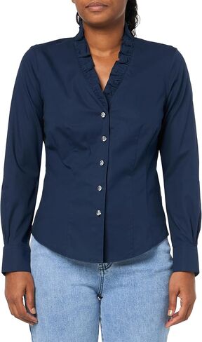 Brooks Brothers Women's Long Sleeve Non-Iron Stretch Ruffle Neck Blouse in Kuwait