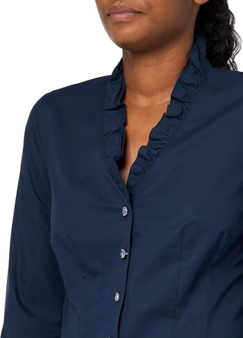 Brooks Brothers Women's Long Sleeve Non-Iron Stretch Ruffle Neck Blouse in Kuwait