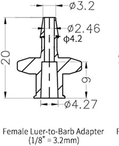 BleedZone - موصل قفل Luer ذكر - تركيبات خرطوم 1/8 بوصة، محول قفل Luer لخرطوم البولي بروبيلين، 10x محول خرطوم Barb لمعدات المختبرات، أنابيب قفل Luer، تركيبات قفل Luer in Kuwait