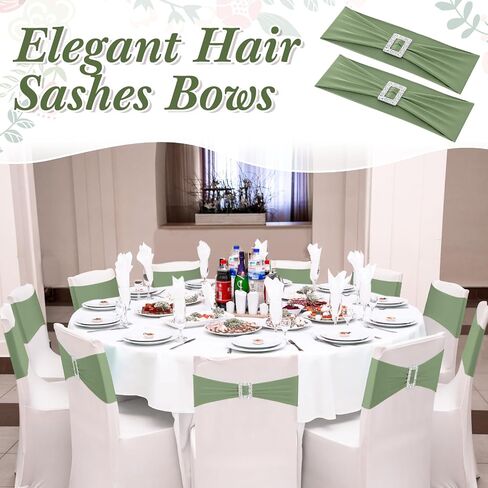 150 Pcs Spandex Chair Sashes with Square Buckle Slider Stretch Chair Cover Band Universal Elastic Chair Ties Chair Straps Bows for Wedding Banquet Event Party Decoration(Burgundy) in Kuwait