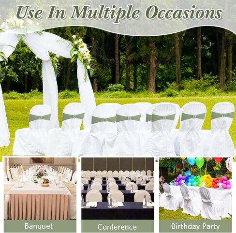 150 Pcs Spandex Chair Sashes with Square Buckle Slider Stretch Chair Cover Band Universal Elastic Chair Ties Chair Straps Bows for Wedding Banquet Event Party Decoration(Burgundy) in Kuwait