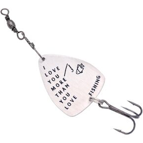 O.RIYA I Love You Hand Stamped Lure Fisherman Gift - Groom Gift, from Daughter