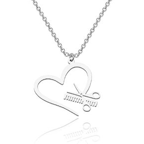 AKTAP Hairdresser Gift Scissor Necklace Comb Pendant Necklace Gift for Stylist Graduation Gift for Hairstylist Salon Owner Gift (Scissor Comb Pendant Necklace)