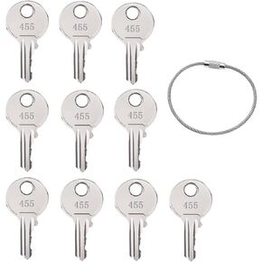 10 pcs Ignition Keys 455 for Heavy Equipment Forklift Key Scissor Lift Boom Lifts Genie Skyjack Terex Snorkel Manlift Upright