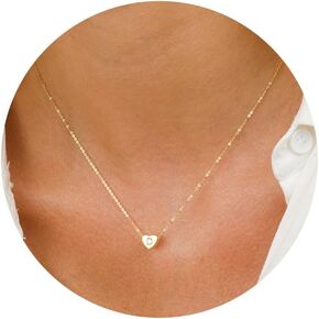 Turandoss Valentines Day Gifts for Her - Heart Initial Necklaces for Women Girls Gold Filled Heart Initial Necklace Personalized Letter Heart Necklaces for Women Valentines Day Gifts for Women Teens