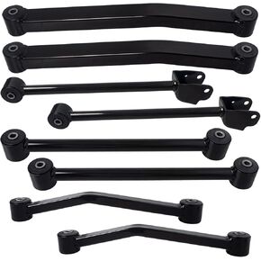 8Pc Suspension Kit Front and Rear Control Arm Fit For 2007-2010 2011-2017 Je-ep Wrangler JK Body Code (Replace # K641822 K621823 K642032 K641777 52060015AD 52060021AD 52059976AF 52059979AF)
