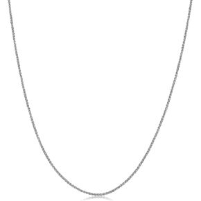 Kooljewelry 10k White Gold 1 mm Round Wheat Chain Necklace