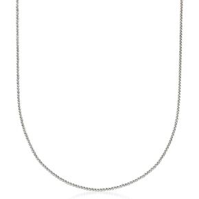 Ross-Simons 1mm 14kt White Gold Adjustable Wheat-Chain Necklace. 22 inches