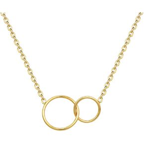 Sister Christmas Gifts, Interlocking Double Circles Sister Necklaces, Gifts for Sister Birthday Gifts, Sisters Gifts from Sister, Maid of Honor Gifts from the Bride, Sister Jewelry