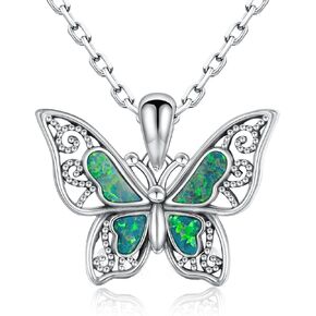925-Sterling-Silver Turquoise Butterfly Necklaces for Women - Vintage Oxidized Butterfly for Friends Pendants, Exquisite Necklace to Gift Her for Christmas, Thanksgiving, and Birthdays for Her