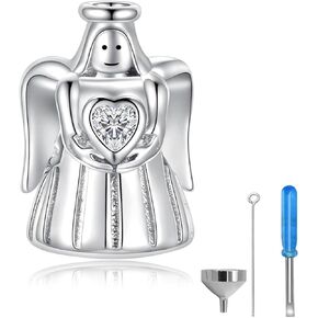 925 Sterling Silver Angel Urns Charm for Ashes-Cremation Jewelry Charm fits Bracelets and Necklace-Pendant Bead Charms Memorial Charms for Women-keepsake Charms for Aashes