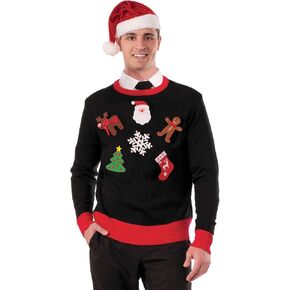 Forum Novelties Mens Do It Yourself Ugly Christmas Sweater Kit Party Supplies, Multi, One Size US
