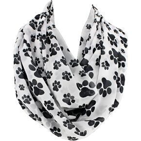 Etwoa Paw Pattern Infinity Scarf Circle Loop Scarf