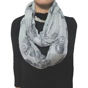Lina & Lily Vintage Camera Print Women's Infinity Scarf Lightweight