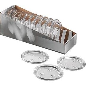 12 Pack Clear Transparent Candle Plate, Round Glass Candle Holder, Candle Holders for Pillar Glass 4"