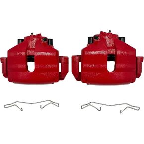 1A-NBY Pair Front Red Brake Calipers for 2006-2013 Audi A3 Volkswagen Rabbit, for 2012-2019 Volkswagen Beetle Volkswagen Eos, for 2010-2021 Volkswagen Golf, for 2005-2024 Volkswagen GTI Jetta