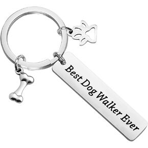FOTAP Dog Sister Gift Best Dog Sitter Ever Keychain Gift for Dog Caretaker, Dog Walker
