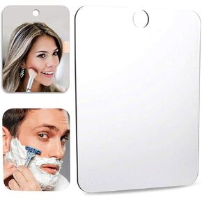 XoYo- Fogless Shower Mirror(5.9in x 3.94in), Includes 1 Adhesive Hooks, Anit-Fog Shower Mirror, Shower Makeup Shave Mirror, Frameless Shower Mirror, Wall Hanging Mirror (Small)