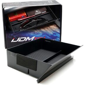 iJDMTOY Exact Fit Under Center Navigation Touch Screen Organizer Compartment Box/Tray w/Inside Mats Compatible with Tesla: 2016-2021 Model X and 2017-2021 Model S