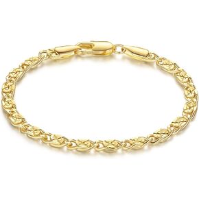 14K Gold Bracelets for Women Gold Bracelets for Womens gold Bracelet Unique Cuban Gold Chain Bracelets for Women Men Dainty Gold Bracelet Jewelry 6.5/7/7.5/8/9in (9.0)