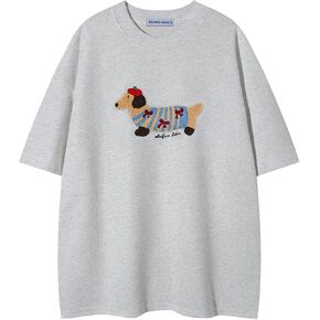 Aelfric Eden Cartoon Dog Tee Shirt Cotton Graphic T-Shirts Cute Casual Summer Oversized Shirts Streetwear Tops