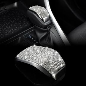 TOMALL Bling Gear Shift Knob Cover Compatible with Toyota RAV4 Highlander Venza Bling Shifter Panel Trim Interior Shiny Shifter Gear Lever Cover Accessories Crystal Rhinestones Decorations for Car
