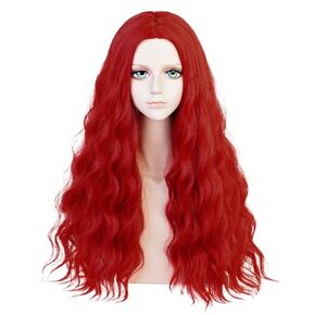 Probeauty Long Pink Wig Light Pink Wig for Women Synthetic Heat Resistant Curly Wave Cosplay Wig for Halloween Costume