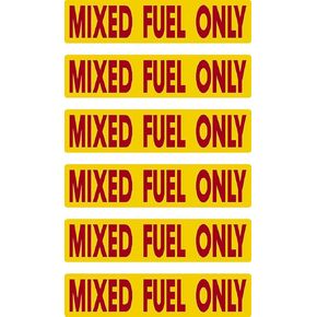 Mixed Fuel only, Prime, Fast delivery, 6 Decals as Shown, Waterproof, Laminated, UV Fade Protected, Alert, Warning, Caution, Notice, Stickers, Decals, for Vehicle, car, Truck, Barrel, can, Sign