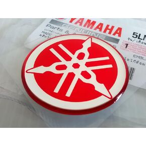Yamaha 5LN-F313B-09-RE - Genuine 40MM Diameter Yamaha Tuning Fork Decal Sticker Emblem Logo Red Raised Domed Gel Resin Self Adhesive Motorcycle/Jet Ski/ATV/Snowmobile