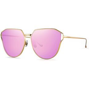 Women's Polarized Mirrored Sunglasses, High Definition TAC Lenses, Lightweight Manganese Nickel Alloy Frame