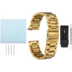 HARFINGTON Stainless Steel Mesh Watch Band Quick Release Metal Watch Strap Double-Lock Deployment Clasp Replacement Bands for Men Women