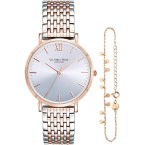 VICTORIA HYDE Watches for Women Gold Women's Wrist Watches Stainless Steel Quartz Watch Beautiful Ladies Watch with Bracelet