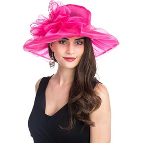 SAFERIN Women's Organza Church Kentucky Derby Fascinator Bridal Tea Party Wedding Hat