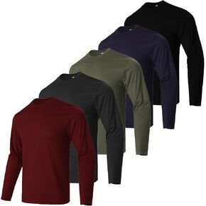 LeeHanTon Mens Active Athletic T-Shirts Quick Dry Crew Neck Tees Fishing Hiking Long Sleeve Shirt Multipack in Saudi Arabia