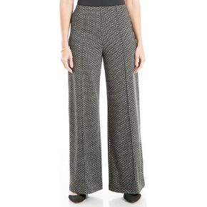 بنطال Max Studio النسائي ذو الخصر العالي وواسع الساق مقاس صغير أمريكي، سلسلة كريمية سوداء in Kuwait