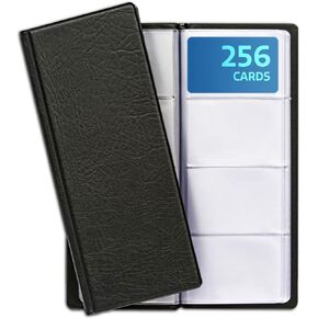 حامل بطاقات العمل - يحمل 480 بطاقة - منظم بطاقات العمل موفر للمساحة - حامل بطاقات كبير - أيضًا لبطاقات الائتمان - حامل بطاقات أسود