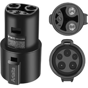 J1772 to Tesla Adapter, 80 Amp 250V Max Fit All SAE J1772 Chargers for Tesla Model S, 3, X, Y, Cybertruck, Passed CE/ROHS/FCC, SAE J1772 EV Adapter for Tesla Fast and Safe Charging for Tesla Owners