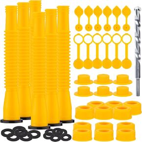 CICMOD Gas Can Spout Replacement, Gas Can Nozzle, 6 Kit Replacement Gas Can Spout with Flexible Nozzle, Gas Can Vent, Fit for Most 1/2/5/10 Gal Cans