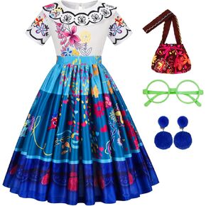 Encanto Costume for Girls Mirabel Costume Dress for Girls Outfit for Party/Birthday/Hallween/Cosplay