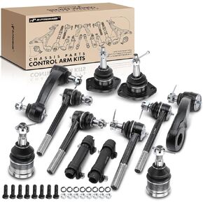 A-Premium Set of 12, Front Upper Lower Ball Joint, Inner Outer Tie Rod End, Idler Arm, Pitman Arm, Compatible with Chevrolet & GMC - 1983-1995 - G10 G20 G1500 G2500