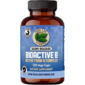 Pure Lab Vitamins - Slow Release Bioactive B Complex, 120 Capsules - Vitamin B-Complex Supplements - Metabolic Support Immune System - B Complex Vitamins for Men and Women
